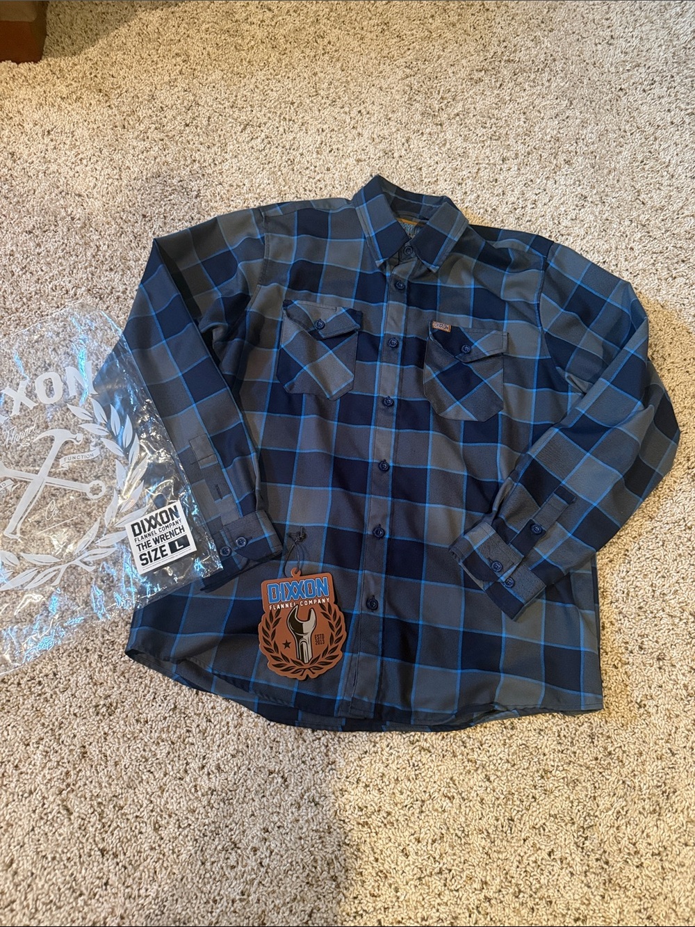 DIXXON The Wtench Blue and Black Plaid Men’s Button-Down Shirt